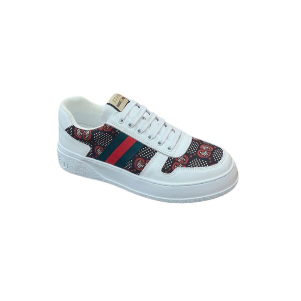 GUCCI SCREENER GG HIGH TOP SNEAKER WHITE WITH RED LOGO