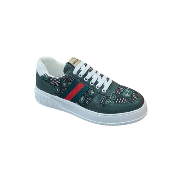 GUCCI SCREENER GG HIGH TOP SNEAKER LEATHER IN GREEN