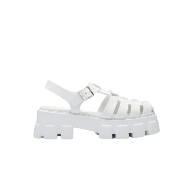 PRADA MONOLITH FOAM RUBBER SANDALS WHITE 1X853M 3LKK F0009 F 055