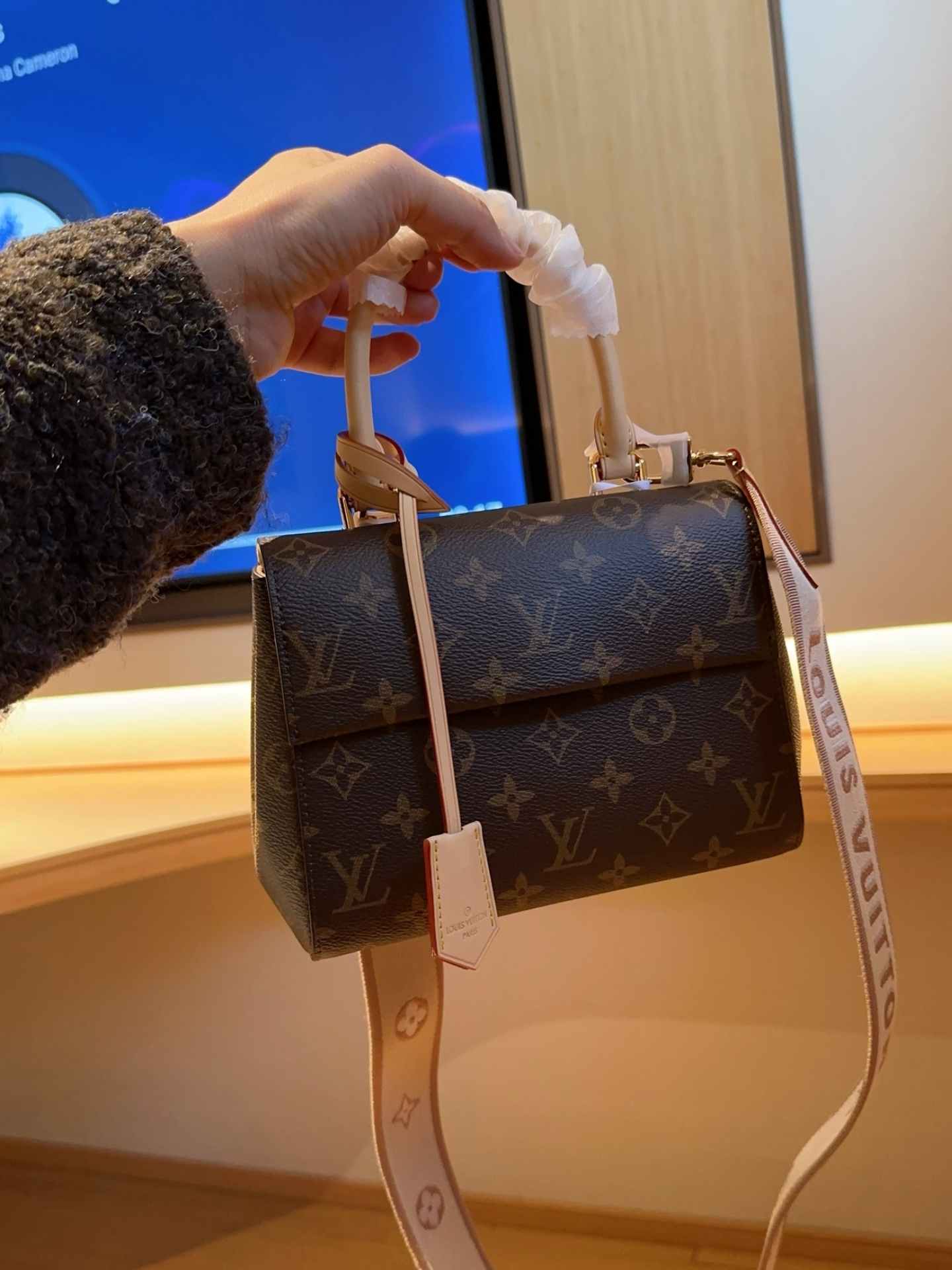 LOUIS VUITTON CLUNY MINI MONOGRAM BROWN 25CM M46055 - Image 2