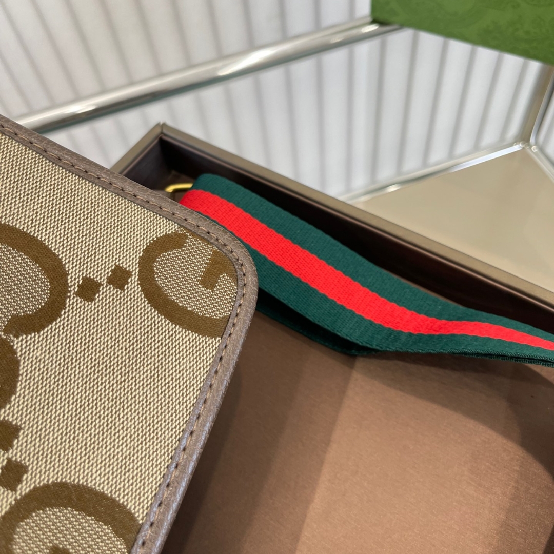 GUCCI JUMBO GG MINI BAG CAMEL AND EBONY 22CM 696075 UKMDG 2570 - Image 6