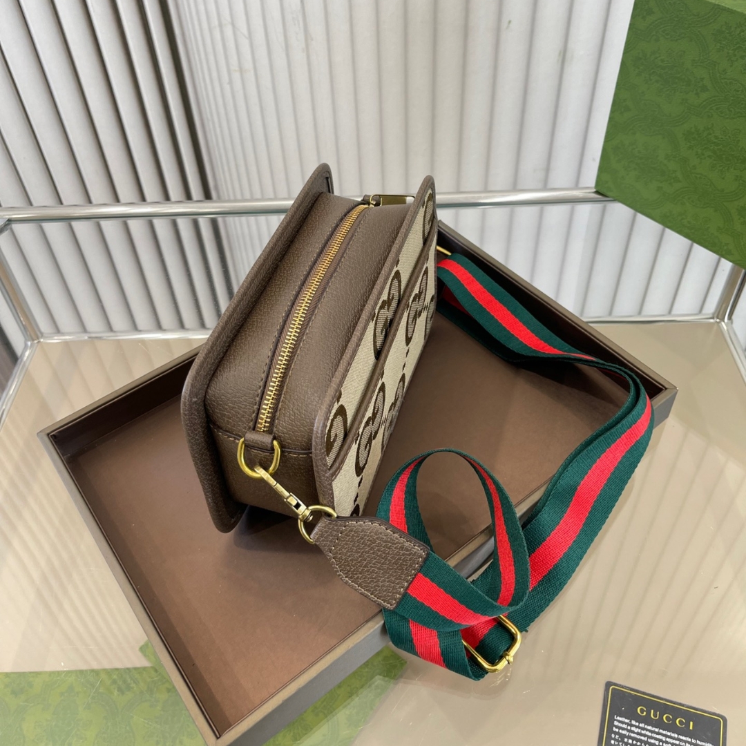 GUCCI JUMBO GG MINI BAG CAMEL AND EBONY 22CM 696075 UKMDG 2570 - Image 2
