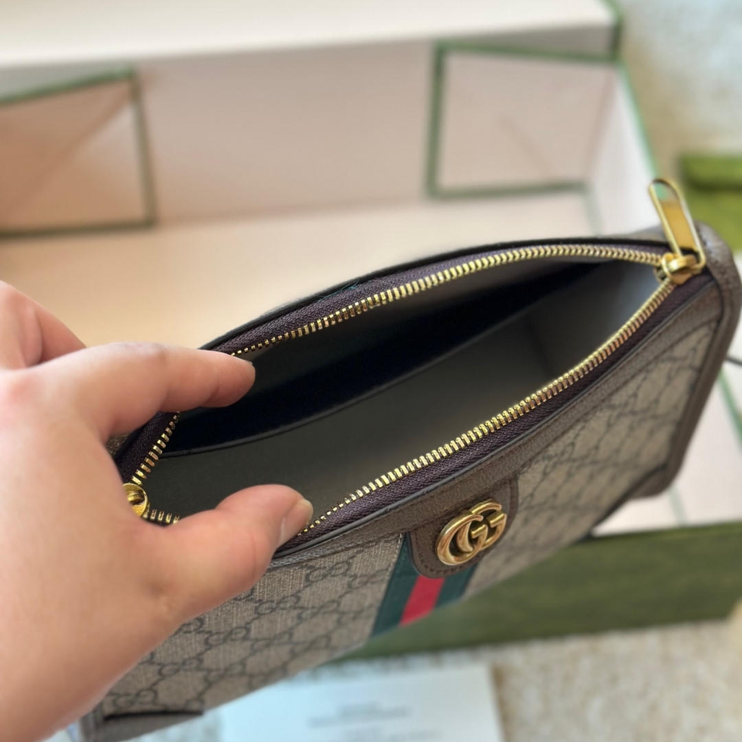 GUCCI OPHIDIA GG MESSENGER BAG BEIGE EBONY 25CM 752581 96IWT 8745 - Image 6