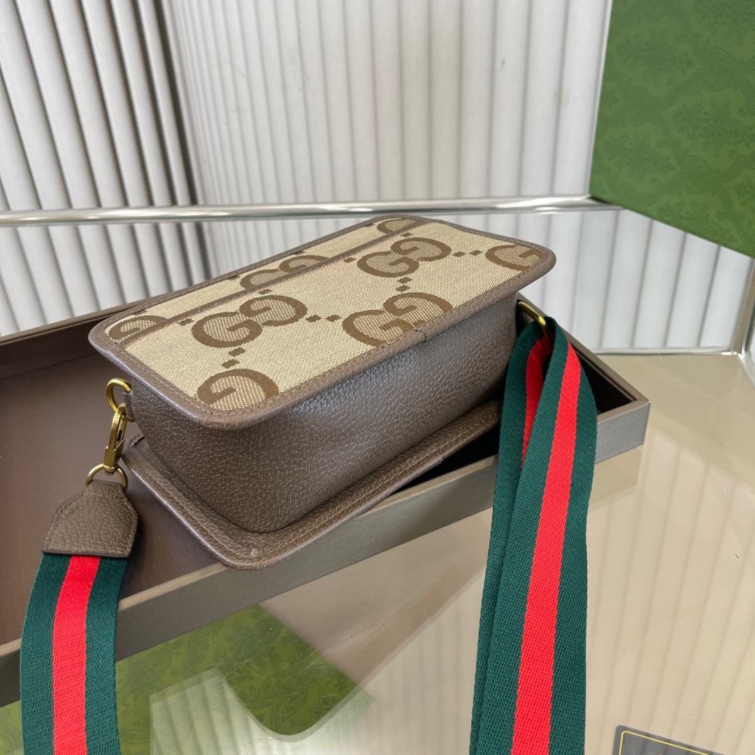 GUCCI JUMBO GG MINI BAG CAMEL AND EBONY 22CM 696075 UKMDG 2570 - Image 3