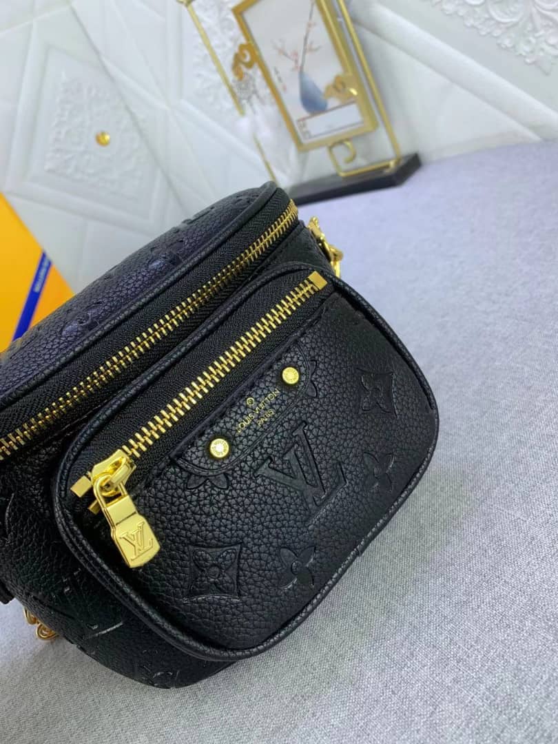 LOUIS VUITTON MINI BUMBAG BLACK MONOGRAM EMPREINTE 17CM M46917 - Image 6
