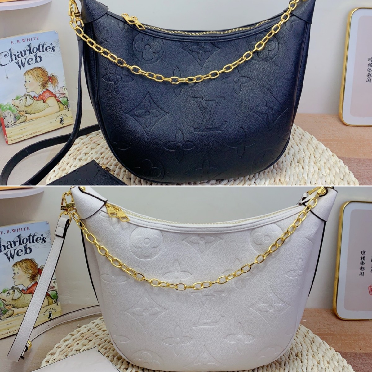 LOUIS VUITTON LOOP HOBO MONOGRAM EMPREINTE BLACK 37CM M46739 - Image 2