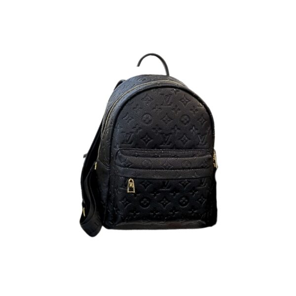 GUCCI GG EMBOSSED LEATHER BACKPACK BLACK 26CM