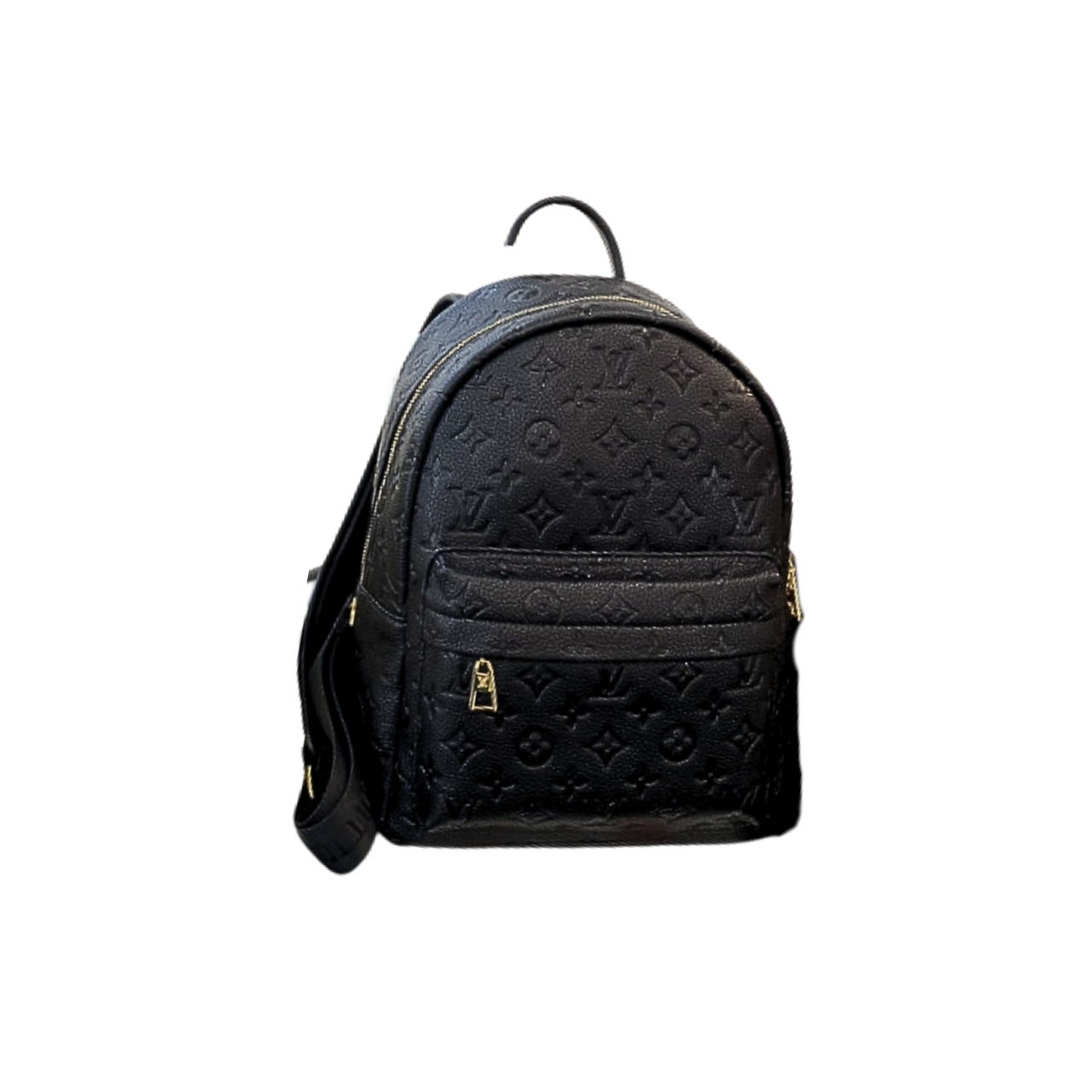 GUCCI GG EMBOSSED LEATHER BACKPACK BLACK 26CM