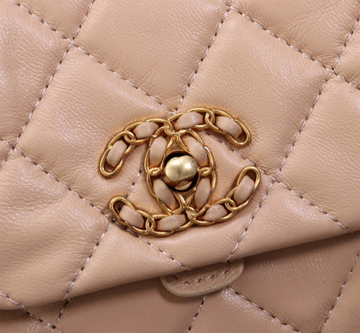 CHANEL MIX ACCORDION CC FLAP BAG QUILTED GLAZED LEATHER PINK 23CM - Image 6