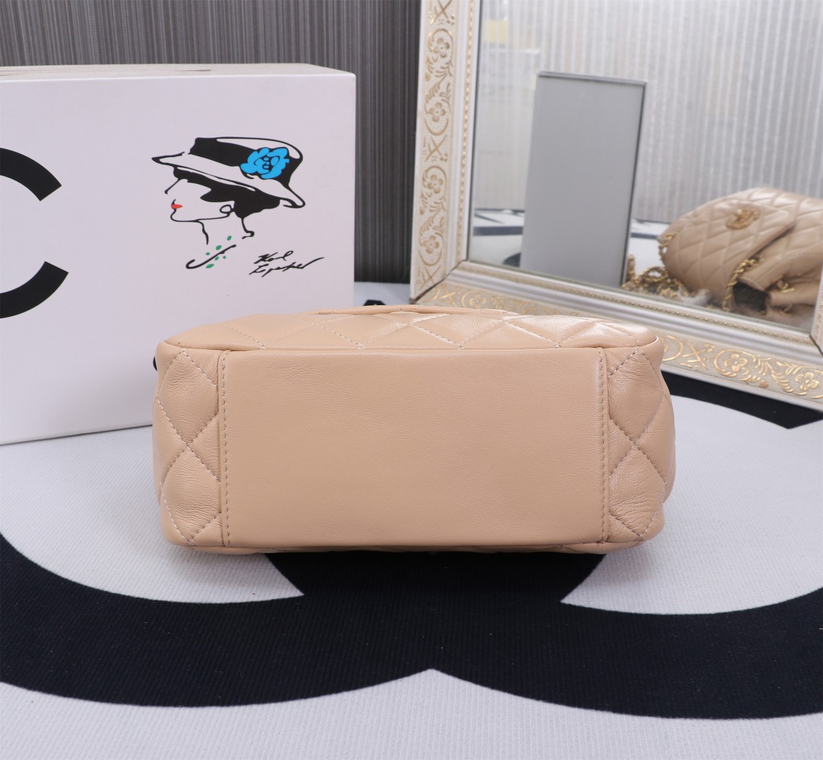 CHANEL MIX ACCORDION CC FLAP BAG QUILTED GLAZED LEATHER PINK 23CM - Image 7