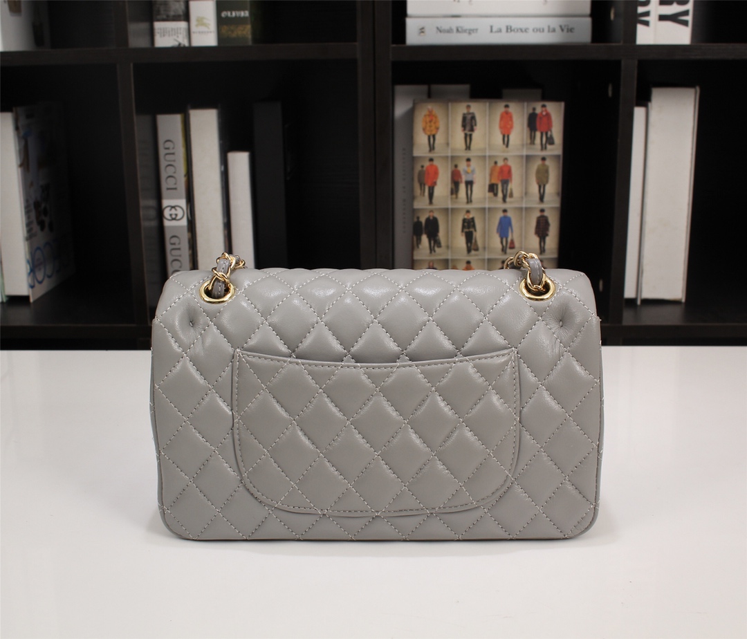 CHANEL CLASSIC FLAP GRAY GOLD HARDWARE 25CM - Image 4