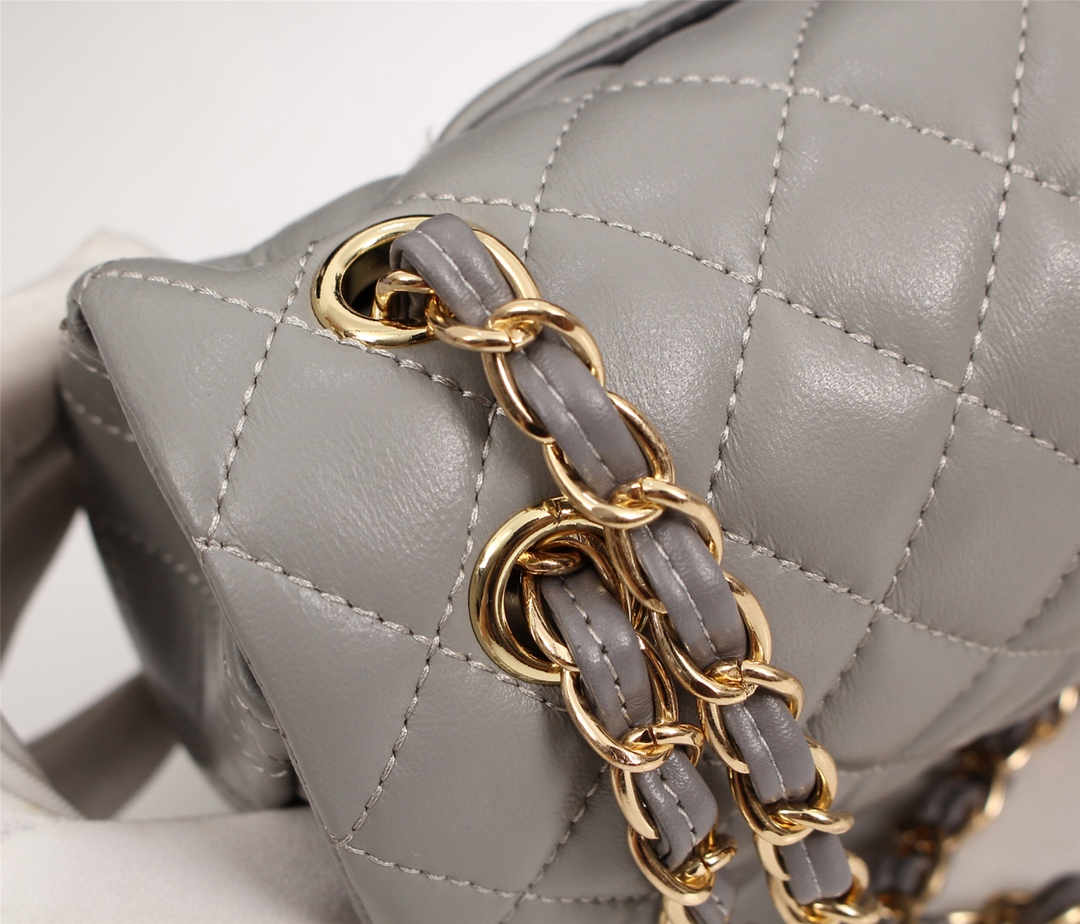 CHANEL CLASSIC FLAP GRAY GOLD HARDWARE 25CM - Image 6