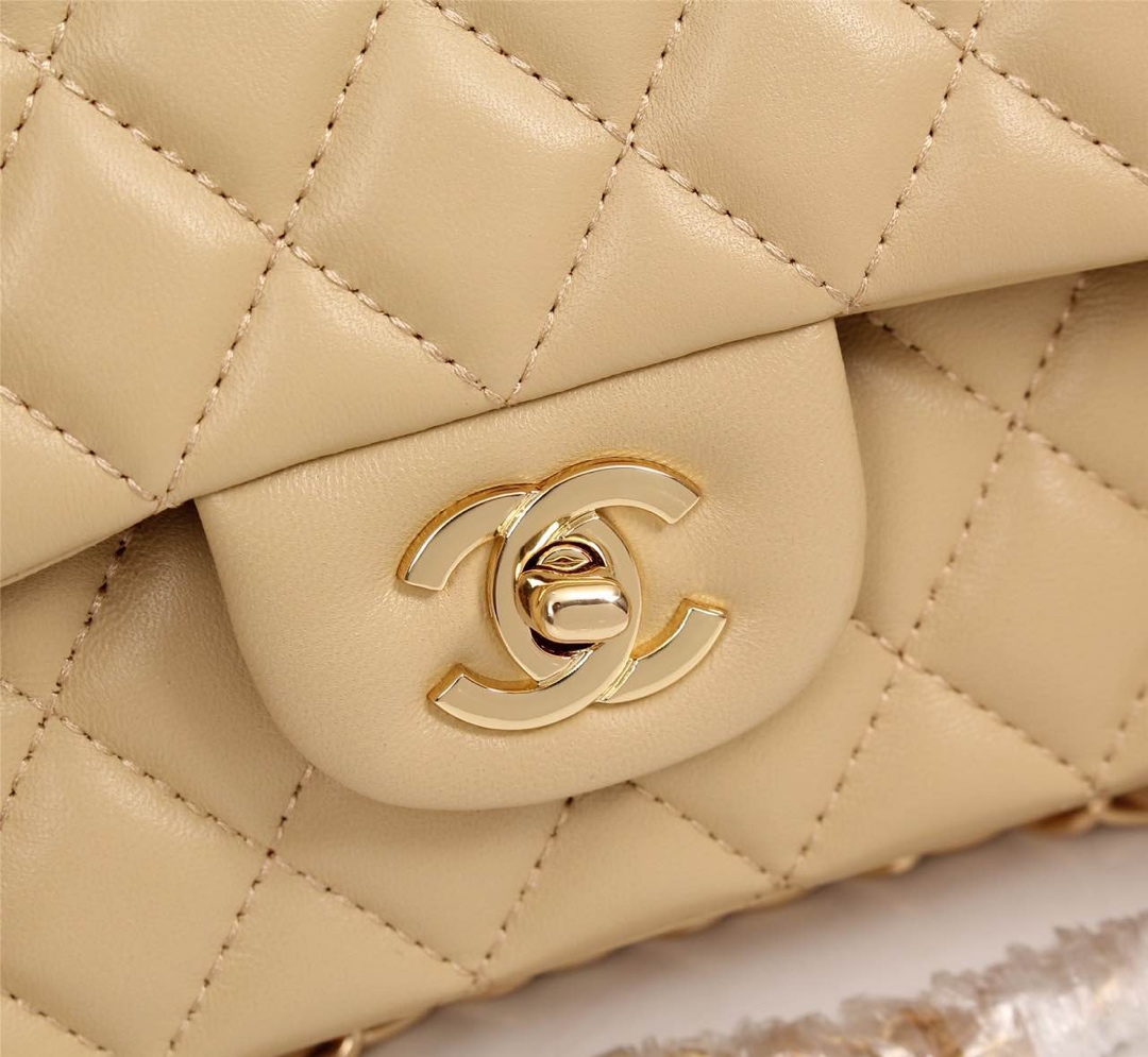 CHANEL CLASSIC FLAP BEIGE GOLD HARDWARE 25CM - Image 5