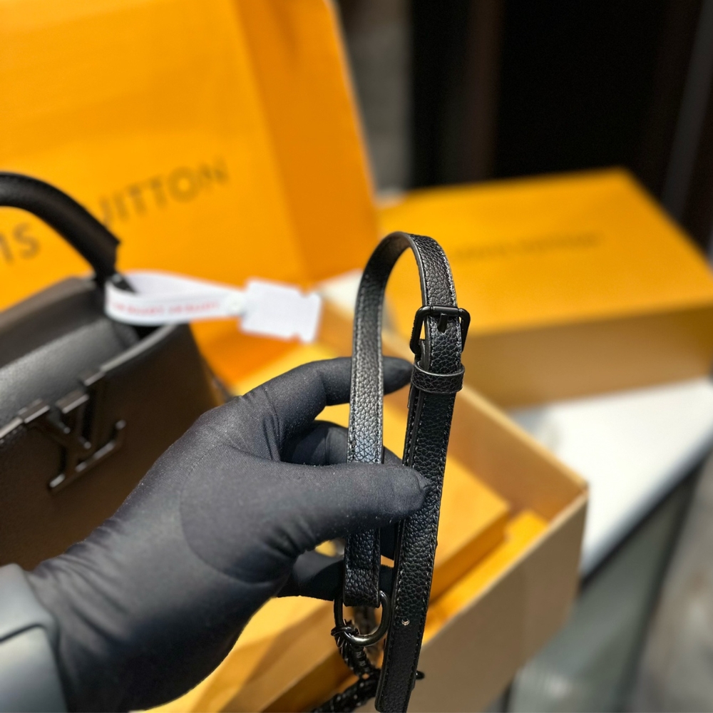 LOUIS VUITTON CAPUCINES EAST WEST MINI OPTIC BLACK 19CM M23955 - Image 6