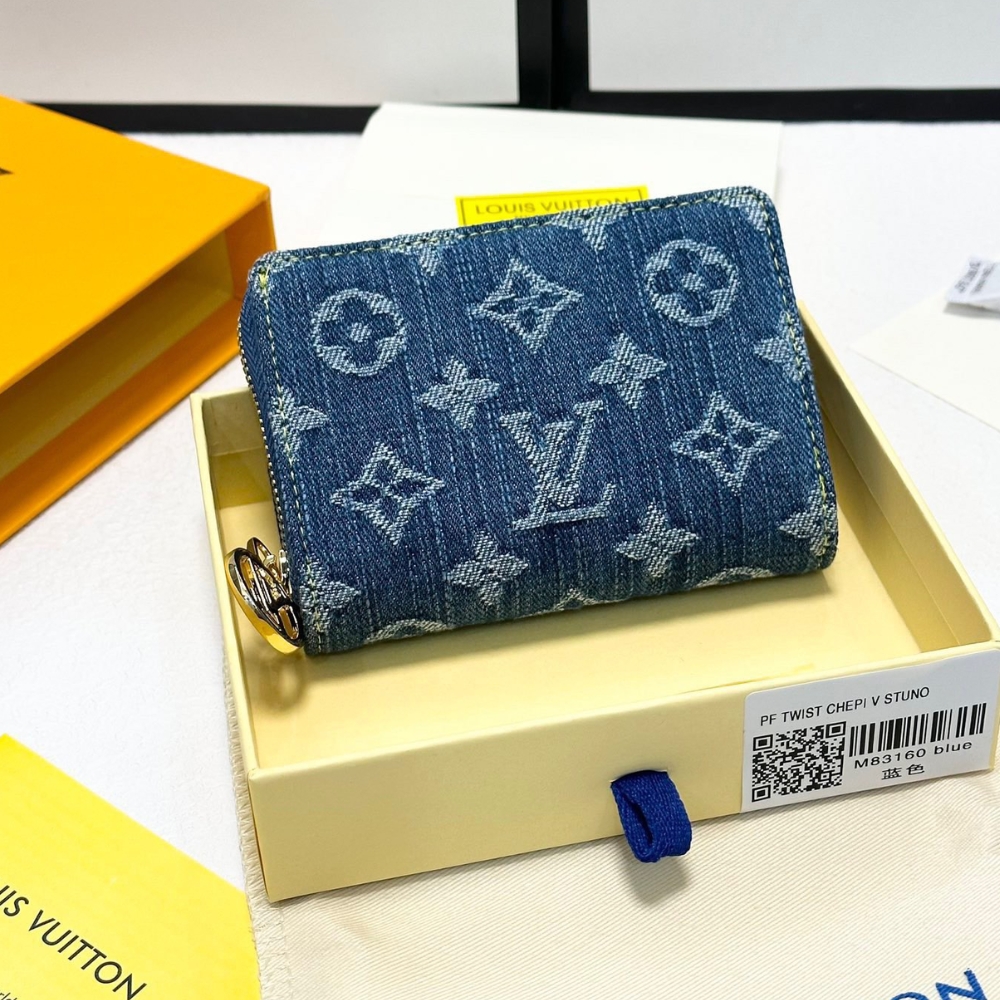 LOUIS VUITTON LOU WALLET MONOGRAM DENIM BLUE 11CM M83160 - Image 2