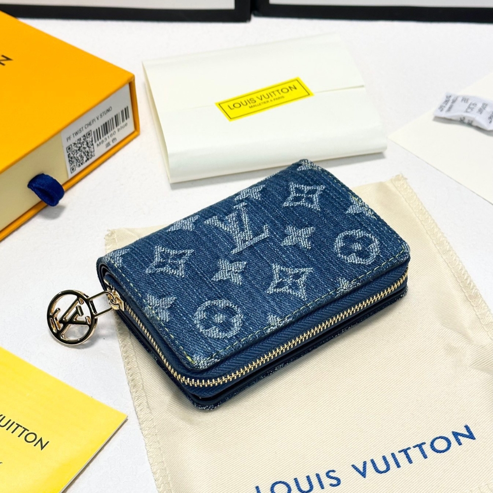 LOUIS VUITTON LOU WALLET MONOGRAM DENIM BLUE 11CM M83160 - Image 3