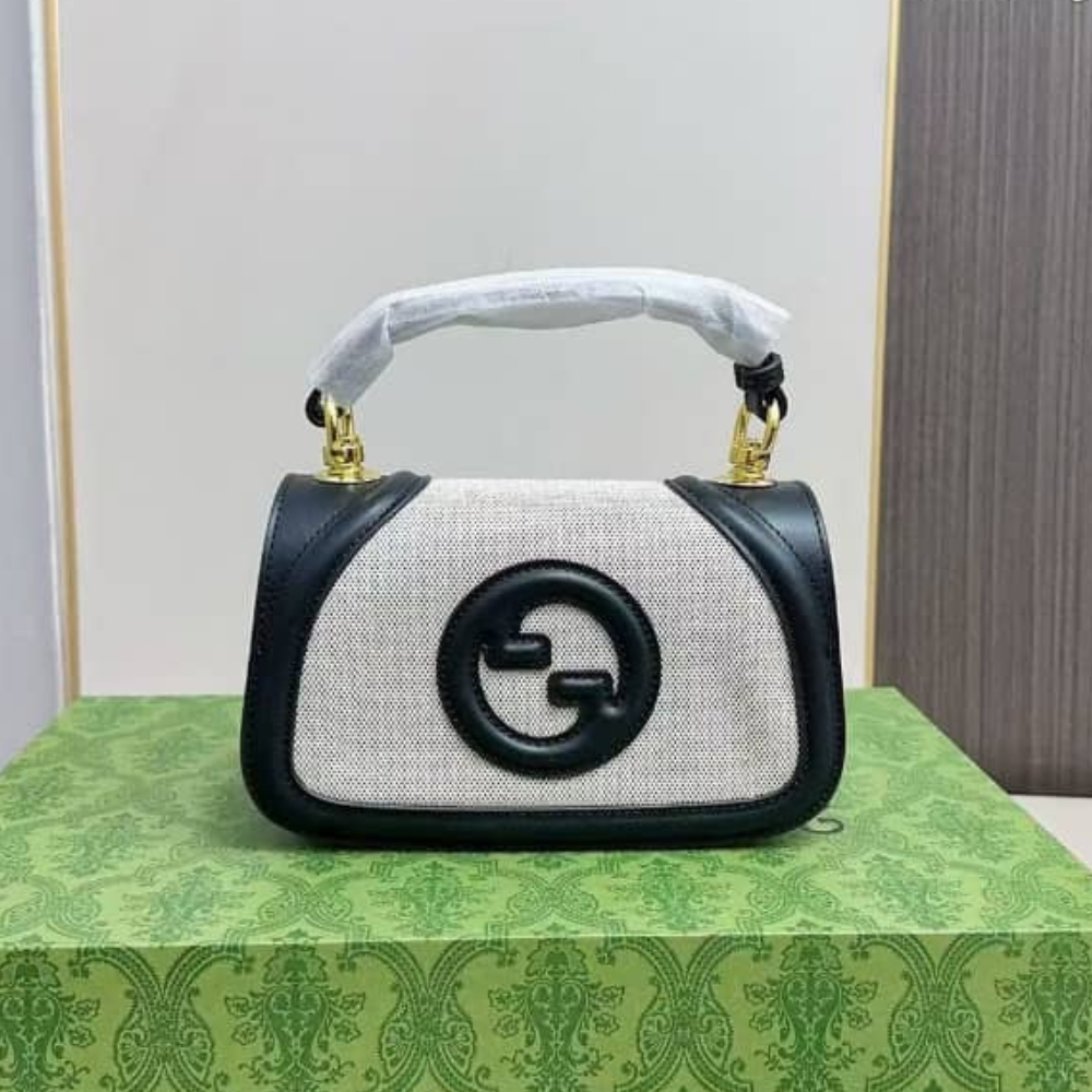 GUCCI BLONDIE MINI SHOULDER BAG NATURAL BLACK 22CM 815700 HAAKF 2546 - Image 2