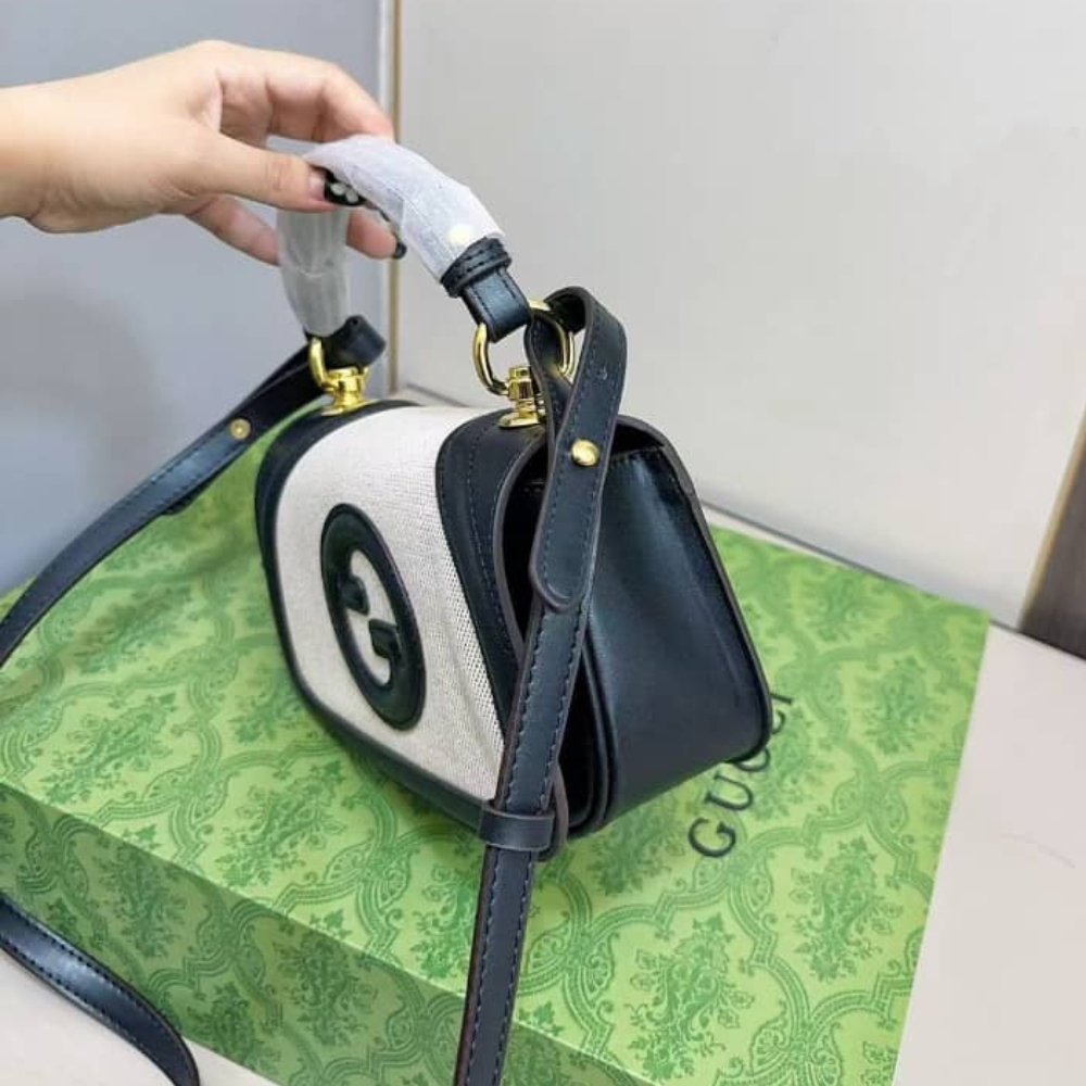 GUCCI BLONDIE MINI SHOULDER BAG NATURAL BLACK 22CM 815700 HAAKF 2546 - Image 3