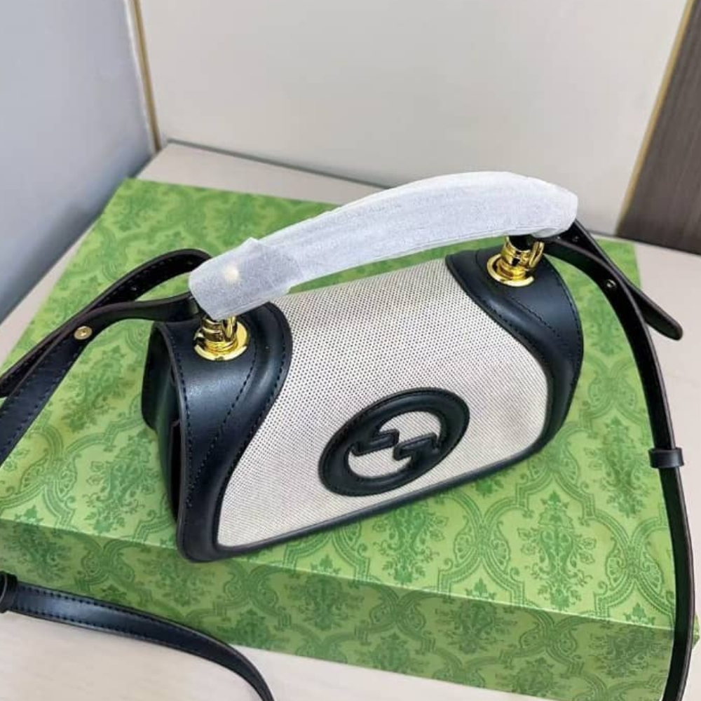 GUCCI BLONDIE MINI SHOULDER BAG NATURAL BLACK 22CM 815700 HAAKF 2546 - Image 4