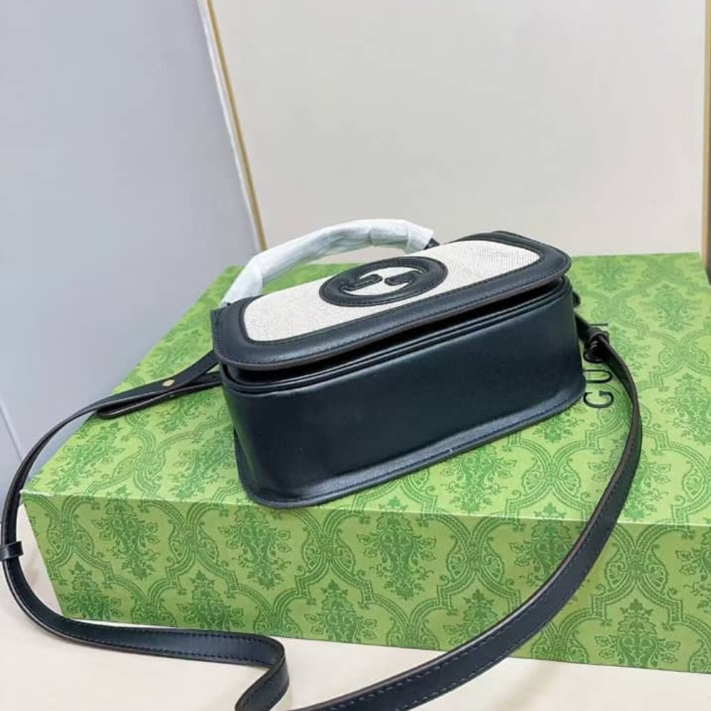 GUCCI BLONDIE MINI SHOULDER BAG NATURAL BLACK 22CM 815700 HAAKF 2546 - Image 5