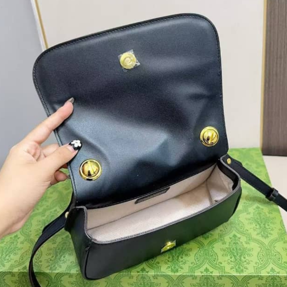 GUCCI BLONDIE MINI SHOULDER BAG NATURAL BLACK 22CM 815700 HAAKF 2546 - Image 6