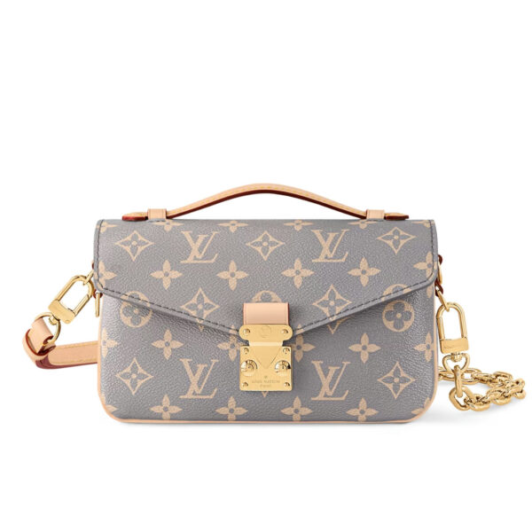 LOUIS VUITTON POCHETTE MÉTIS EAST WEST COATED CANVAS TRIANON GRAY 21CM M12429