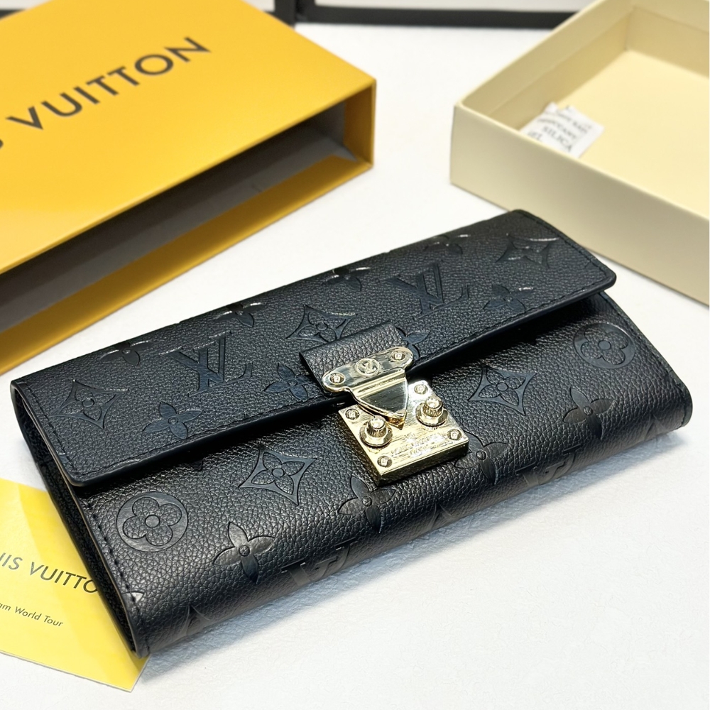 LOUIS VUITTON SARAH WALLET MONOGRAM EMPREINTE BLACK 19CM M82638 - Image 4