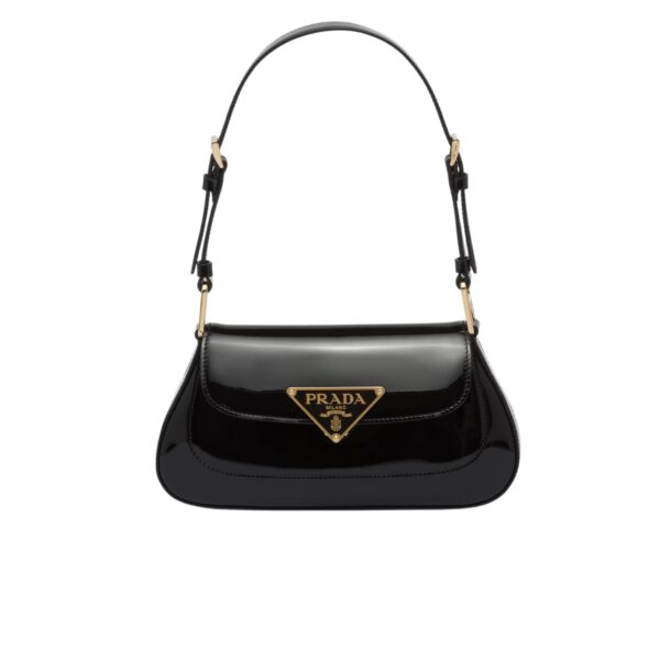 PRADA PATENT LEATHER SHOULDER BAG IN CHERRY BLACK 25CM 1BD355 069 F03KJ V HTO