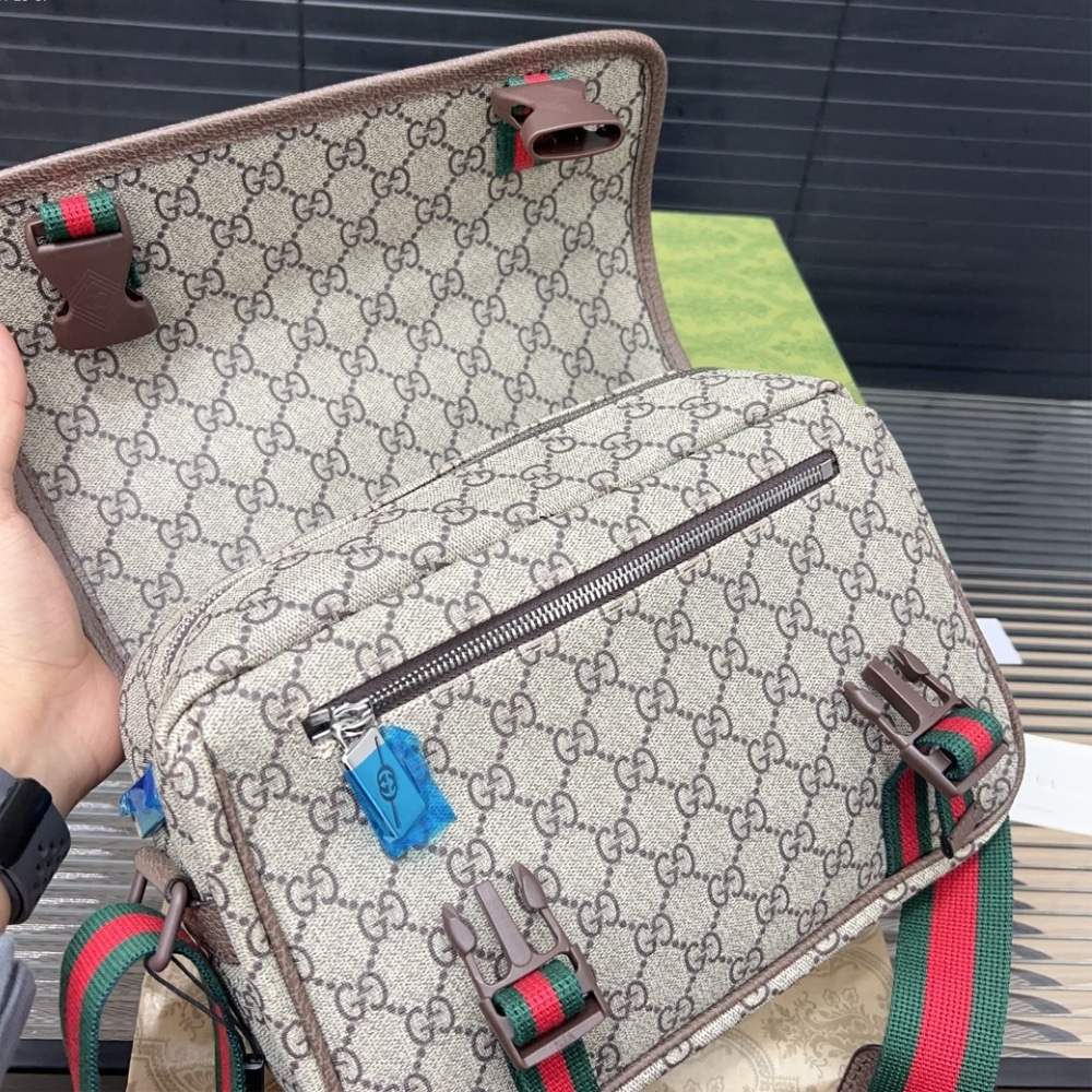 GUCCI GG SUPREME CANVAS SMALL MESSENGER BAG BEIGE EBONY 23CM - Image 7