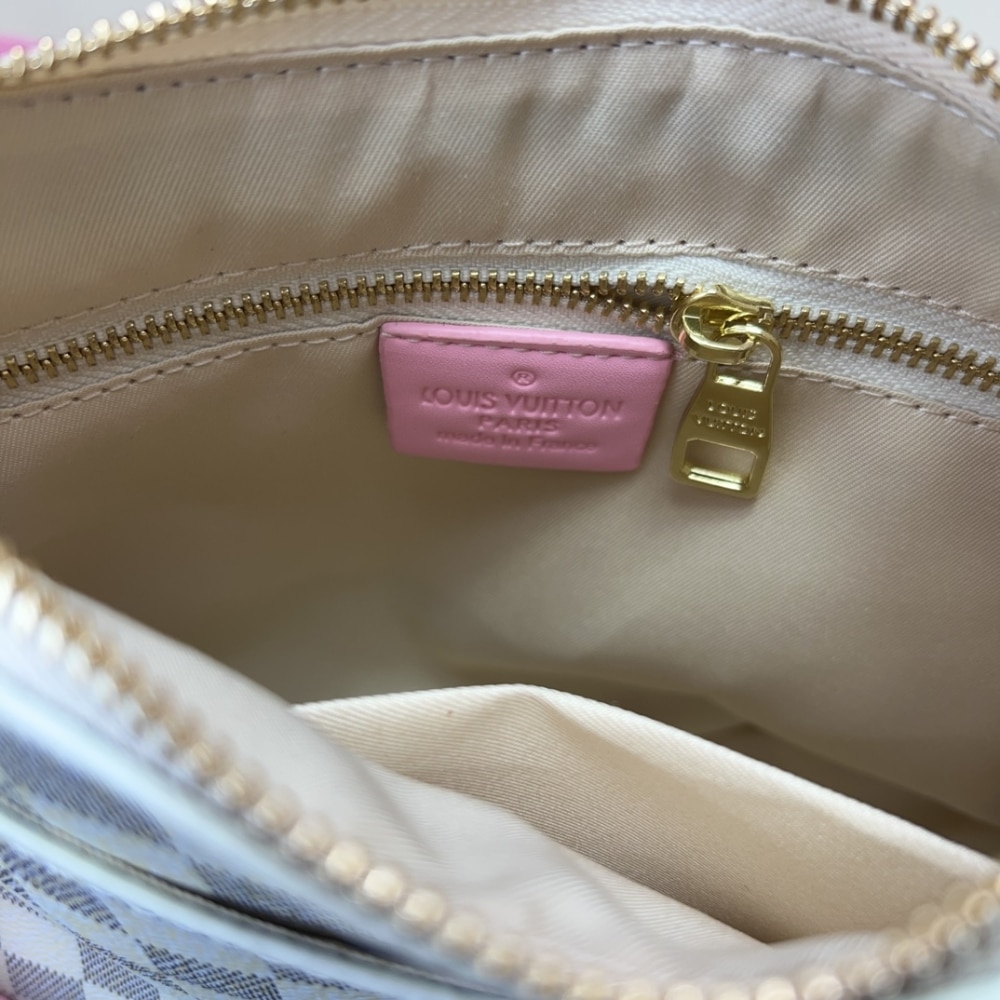 LOUIS VUITTON ODÉON SHOULDER BAG DAMIER AZUR WITH PINK DETAIL 26CM - Image 4