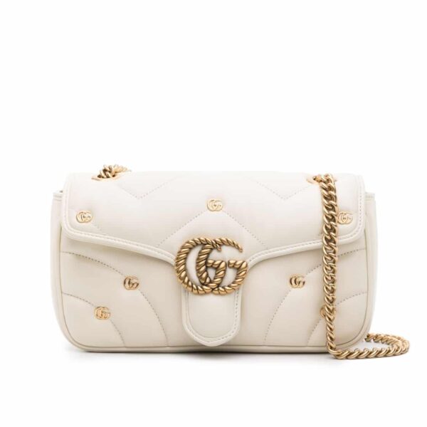 GUCCI GG MARMONT SMALL SHOULDER BAG WHITE 26CM 443497 AACPG 9206