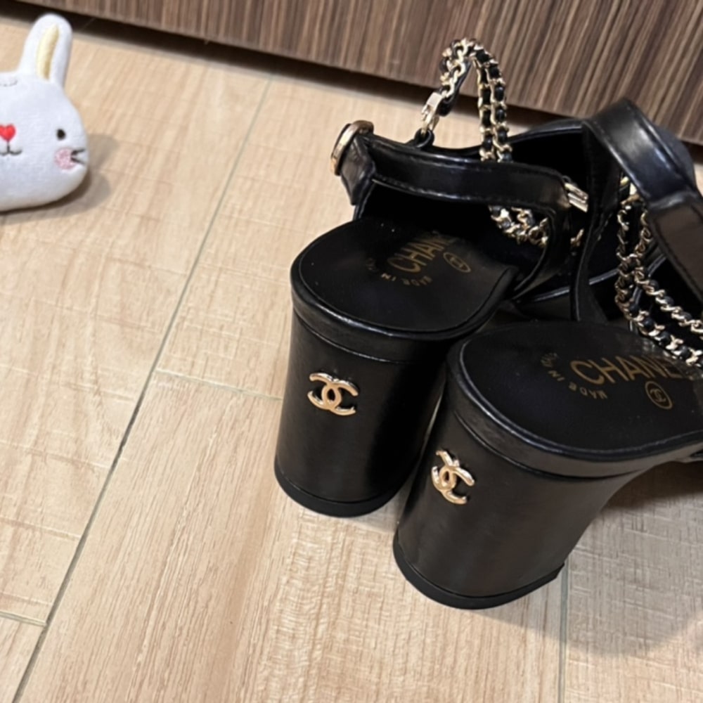 CHANEL SLINGBACKS GOATSKIN & GROSGRAIN BLACK - Image 6