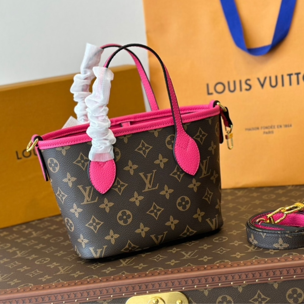 LOUIS VUITTON NEVERFULL BANDOULIÈRE INSIDE OUT BB BAG ROSE POONDICHERRY 19CM M12106 - Image 2