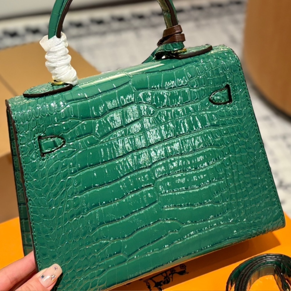HERMÈS KELLY 25 ALLIGATOR VERT EMERALD 25CM - Image 5