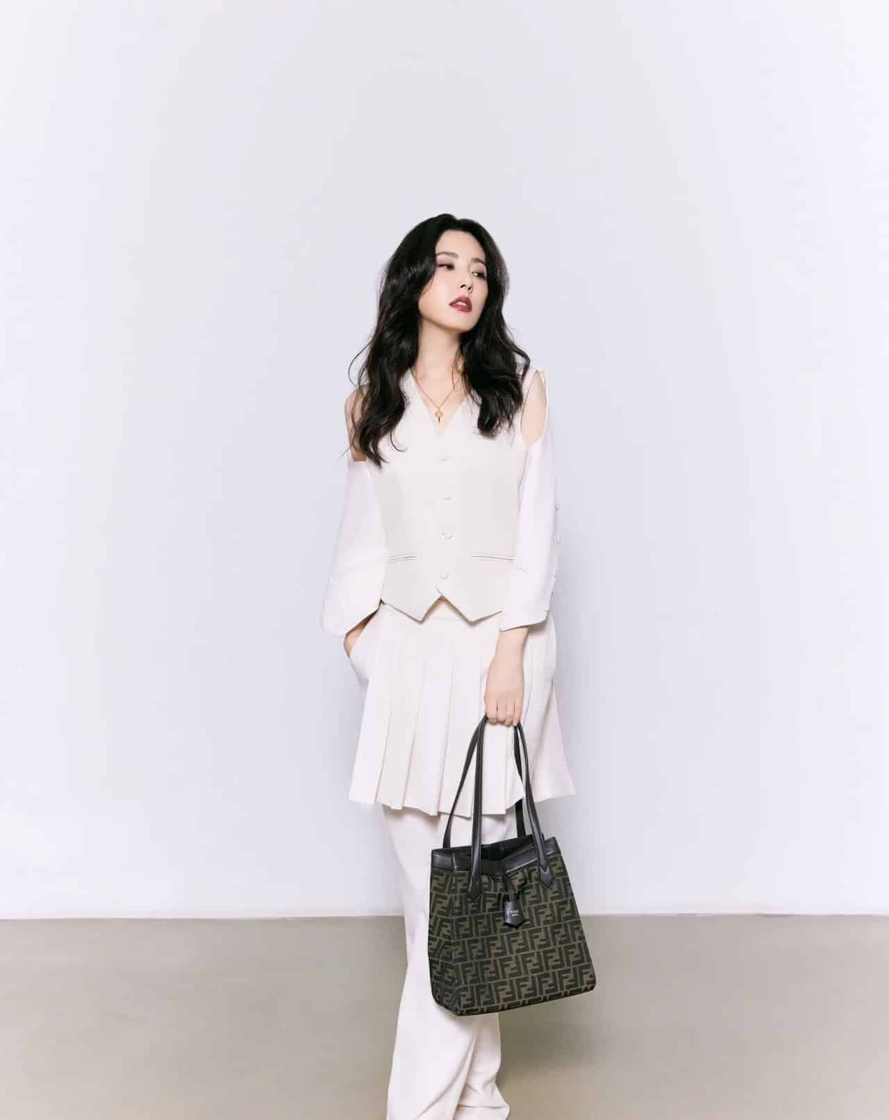 FENDI ORIGAMI MEDIUM FF JACQUARD FABRIC BAG THAT CAN BE TRANSFORMED BROWN 25CM 8BH414AFPMF1GL7 - Image 3