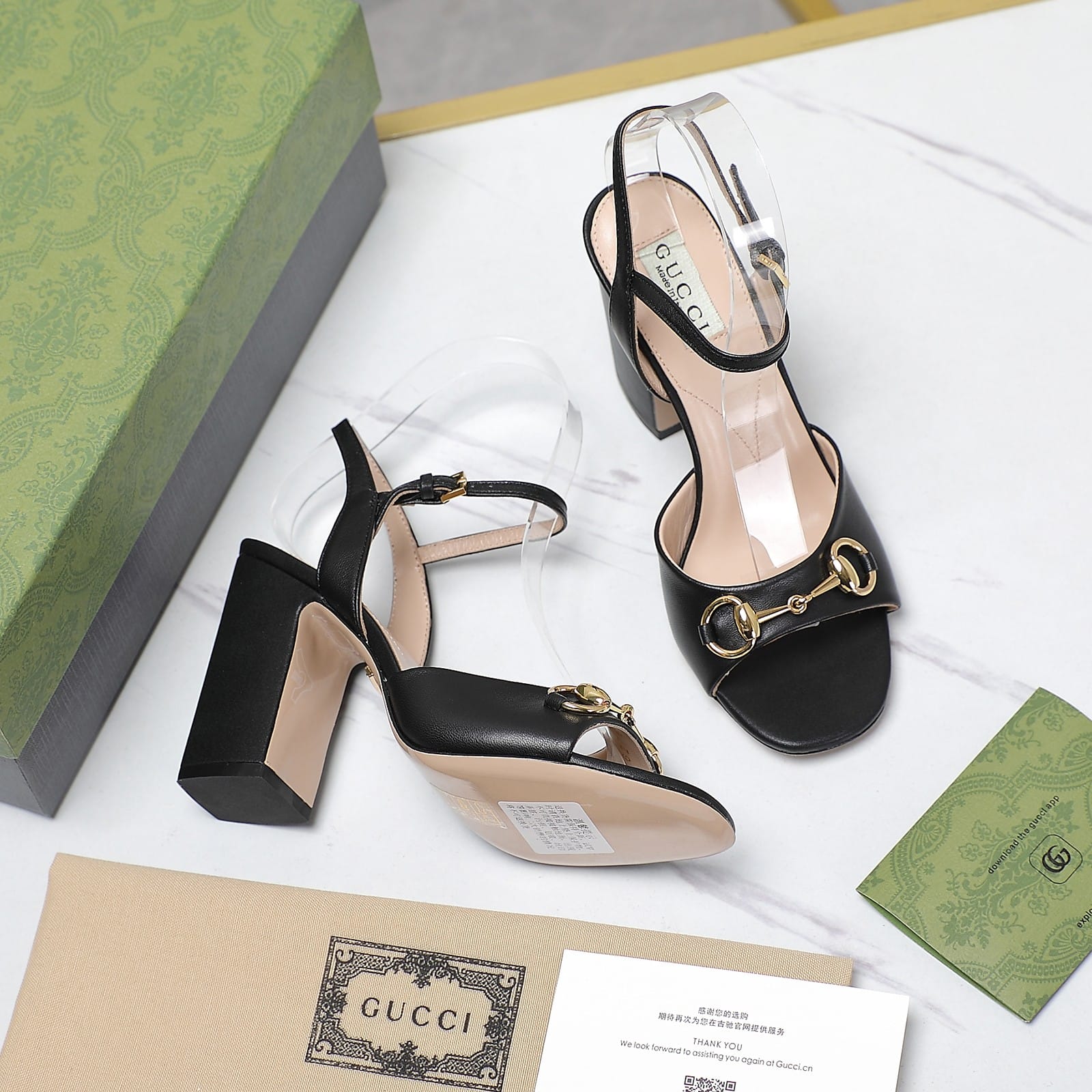 GUCCI WOMEN'S HORSEBIT HIGH HEEL SANDAL BLACK - Image 5