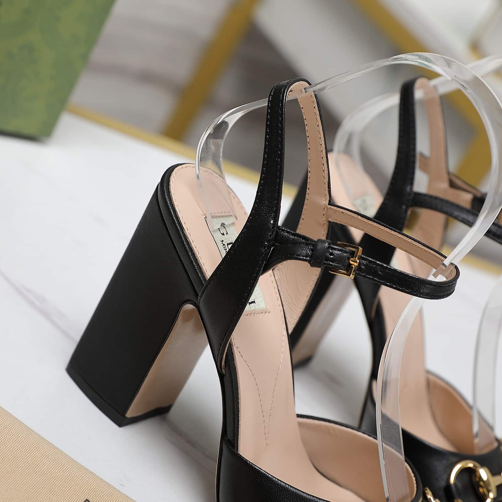 GUCCI WOMEN'S HORSEBIT HIGH HEEL SANDAL BLACK - Image 2