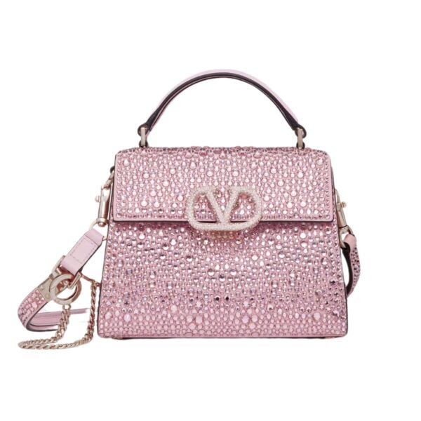 VALENTINO VSLING MINI HANDBAG WITH SPARKLING ROSE QUARTZ 19CM 3W0B0G97THV D0M