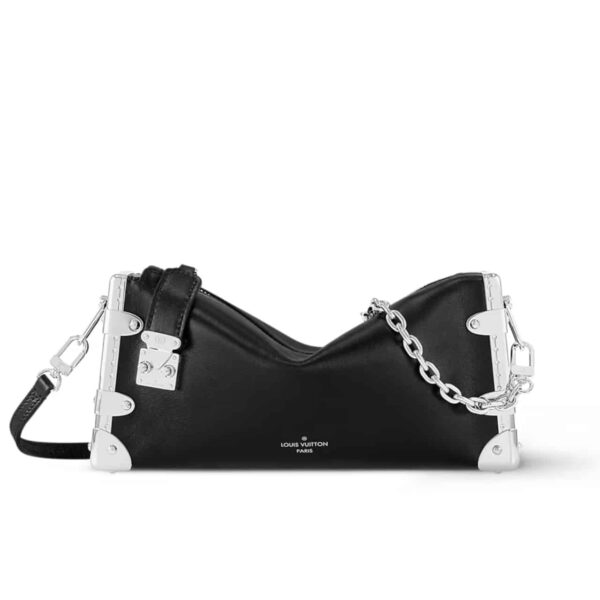 LOUIS VUITTON SLIM TRUNK BAG LEATHER BLACK 23CM M25445