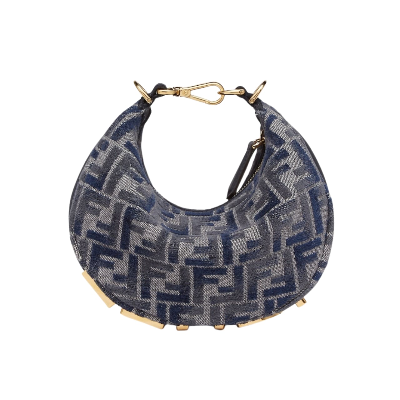 FENDI FENDIGRAPHY MINI BLUE CHENILLE MINI BAG 18CM 8BS081ASU0F1PQM