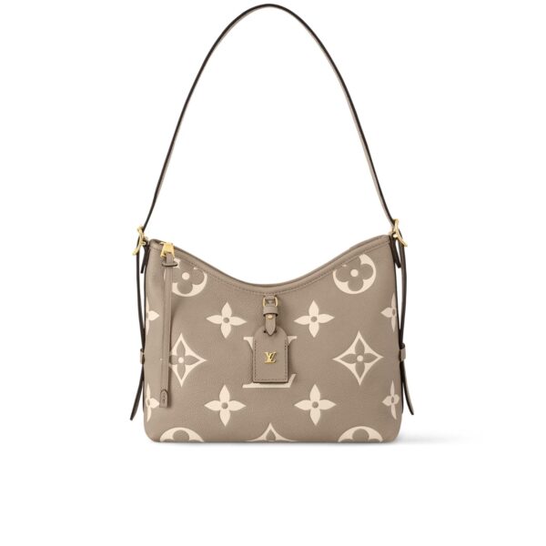LOUIS VUITTON CARRYALL PM BICOLOR MONOGRAM EMPREINTE DOVE AND CREAM M47180