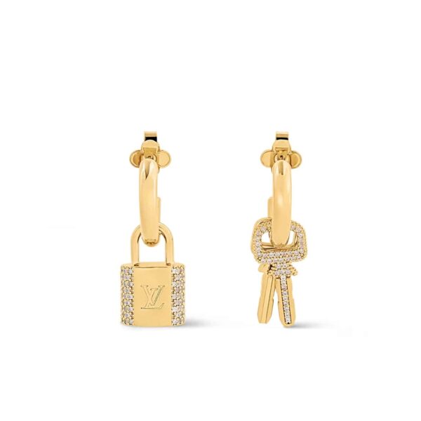 LOUIS VUITTON LV PADLOCK EARRINGS M01583