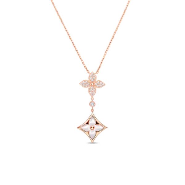 LOUIS VUITTON COLOR BLOSSOM DOUBLE STAR NECKLACE Q94676