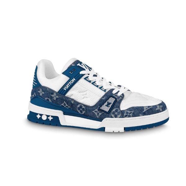 LOUIS VUITTON TRAINER SNEAKERS BLUE AND WHITE 1A9JGV