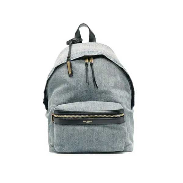 SAINT LAURENT CITY DENIM BACKPACK BAGS BLUE