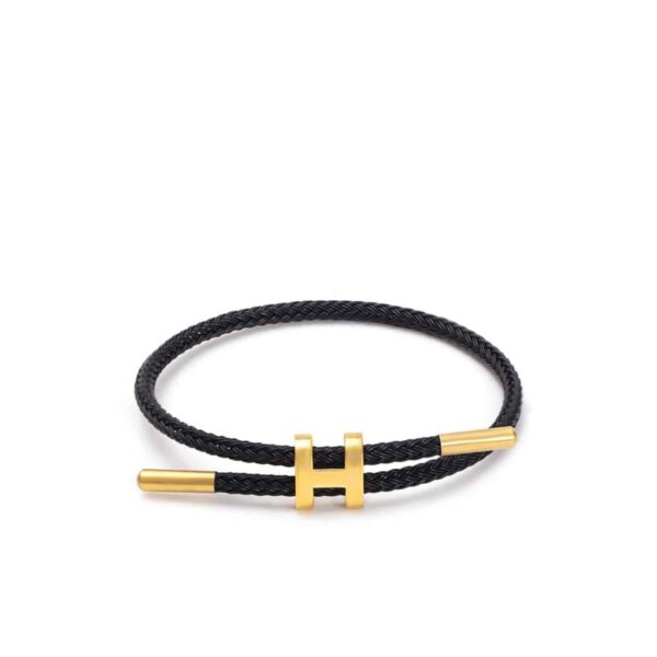 HERMES ROPE CHAIN BRACELET BLACK