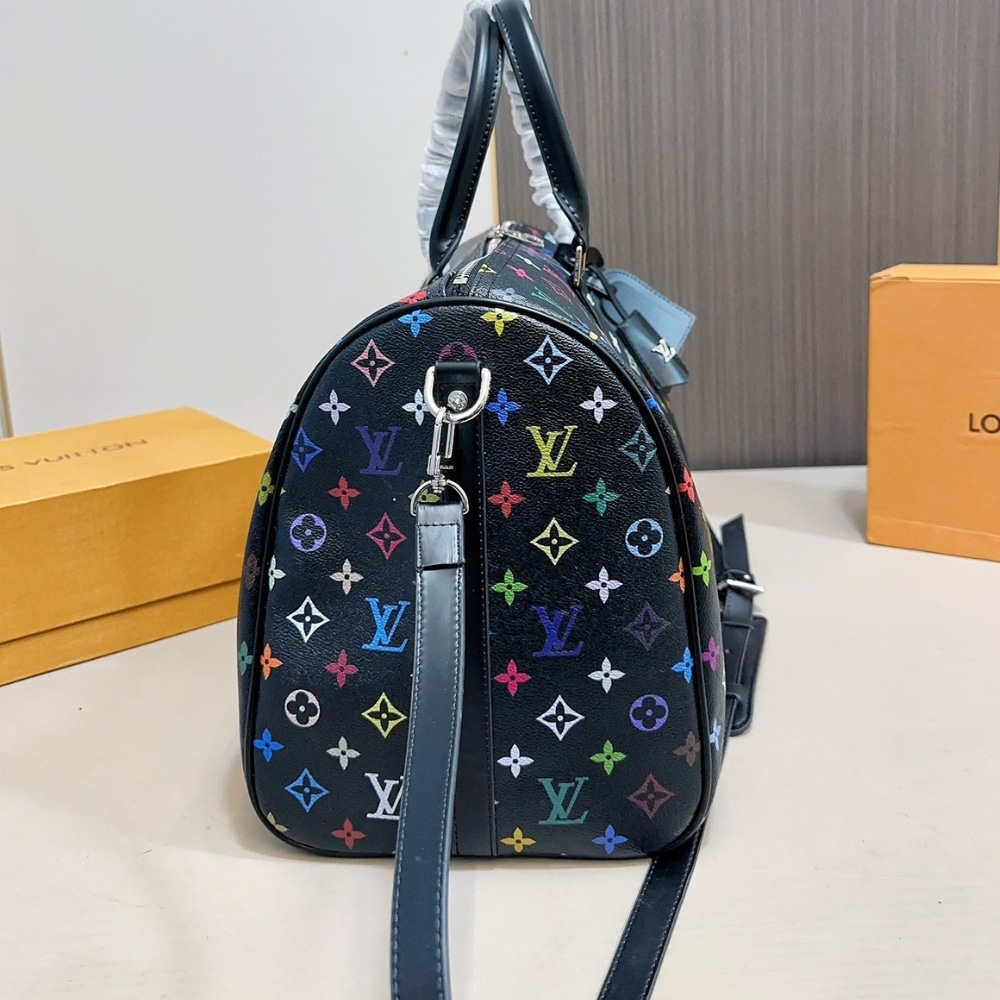 LOUIS VUITTON X TAKASHI MURAKAMI KEEPALL BANDOULIERE BLACK MULTICOLORED 45CM - Image 3