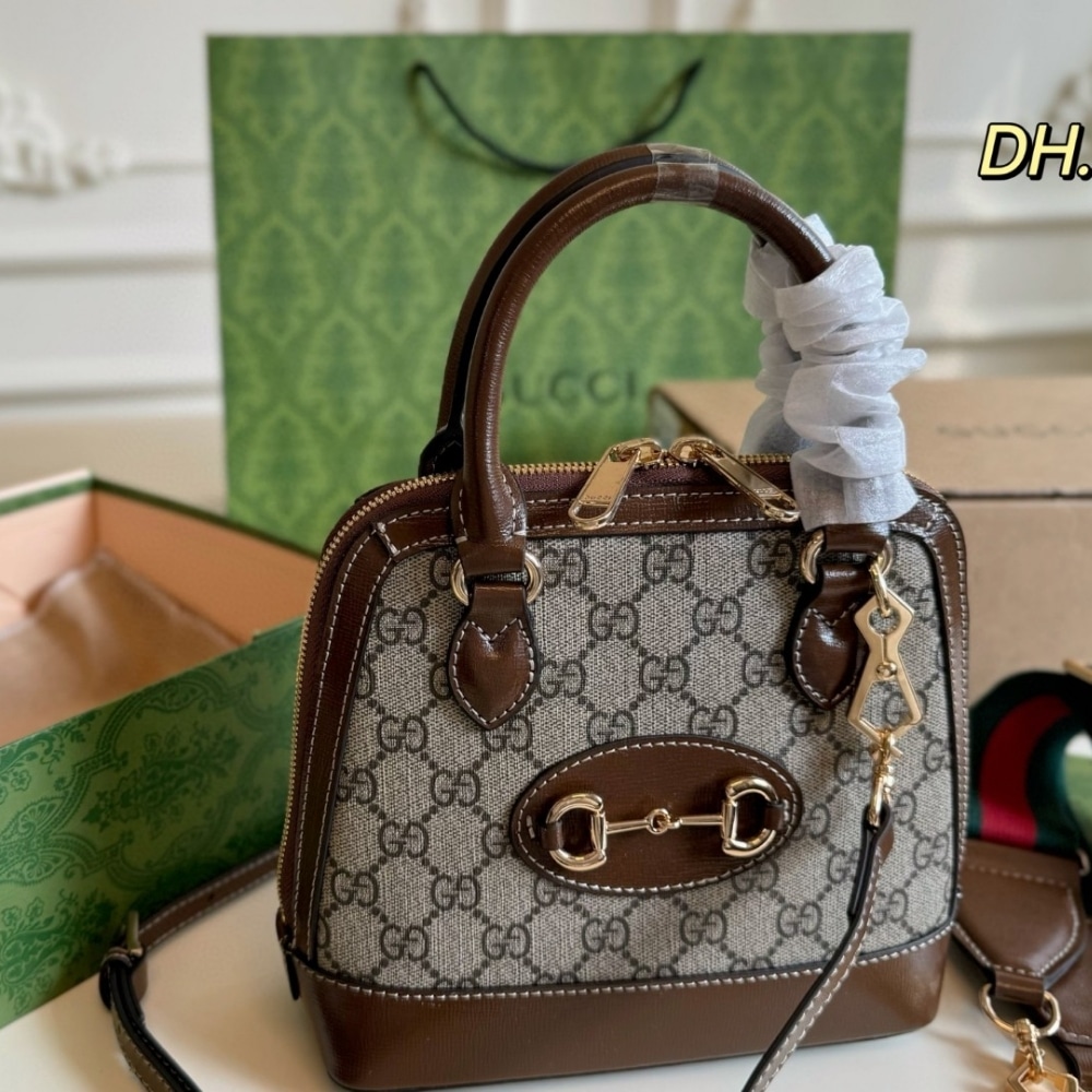 GUCCI HORSEBIT 1955 BEIGE DARK BROWN 20CM - Image 2