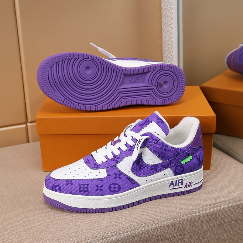 LOUIS VUITTON AND NIKE AIR FORCE 1 BY VIRGIL ABLOH WHITE COMET PURPLE - Image 7