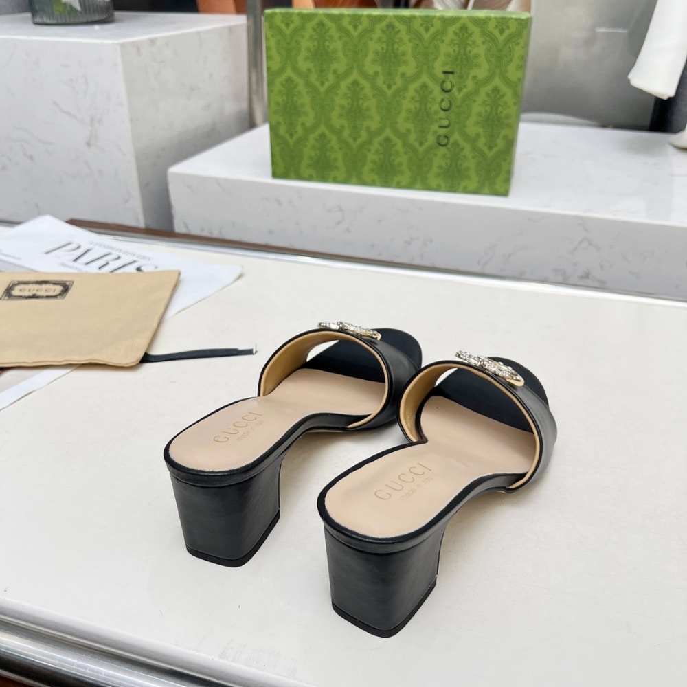 GUCCI NOJUM WOMEN'S SLIDE SANDAL BLACK - Image 3